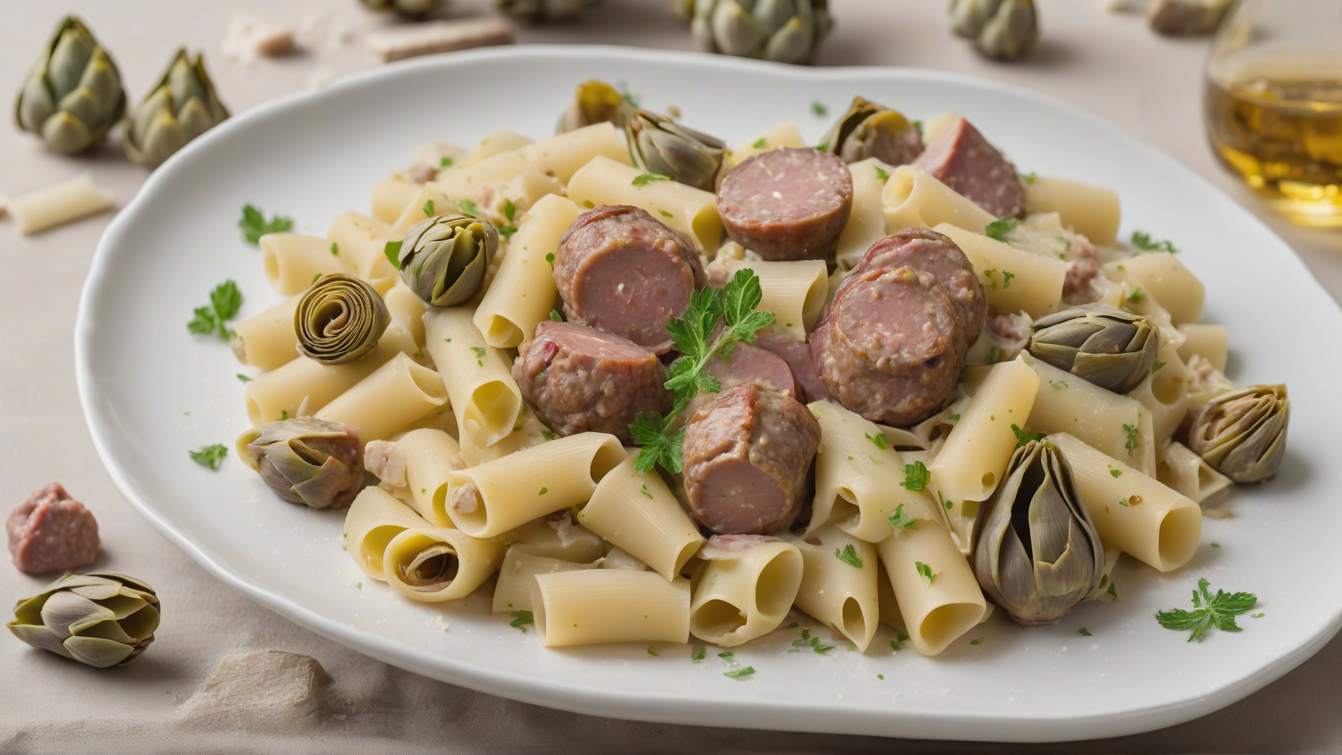 pasta carciofi e salsiccia